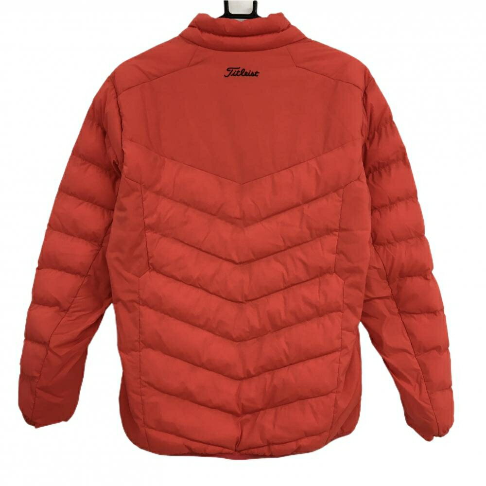 【超美品】タイトリスト 中綿ジャケット レッド ロゴ黒 ナイロン メンズ L ゴルフウェア TITLEIST