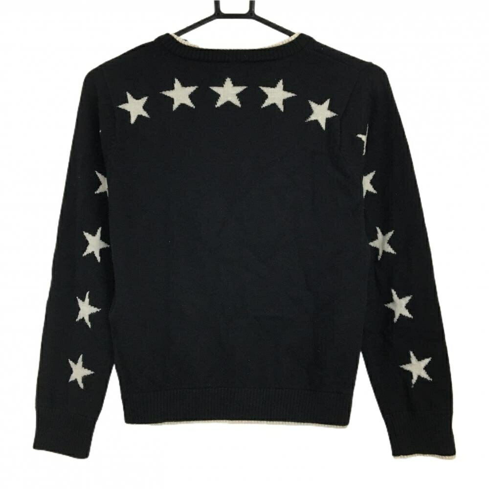 V12 セーター 黒×白 シリコンロゴ 星 ニット レディース 1(M) ゴルフウェア V12