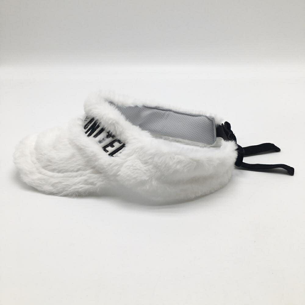 【超美品】クアルトユナイテッド サンバイザー 白 ファー リボン レディース ゴルフウェア CUARTO UNITED