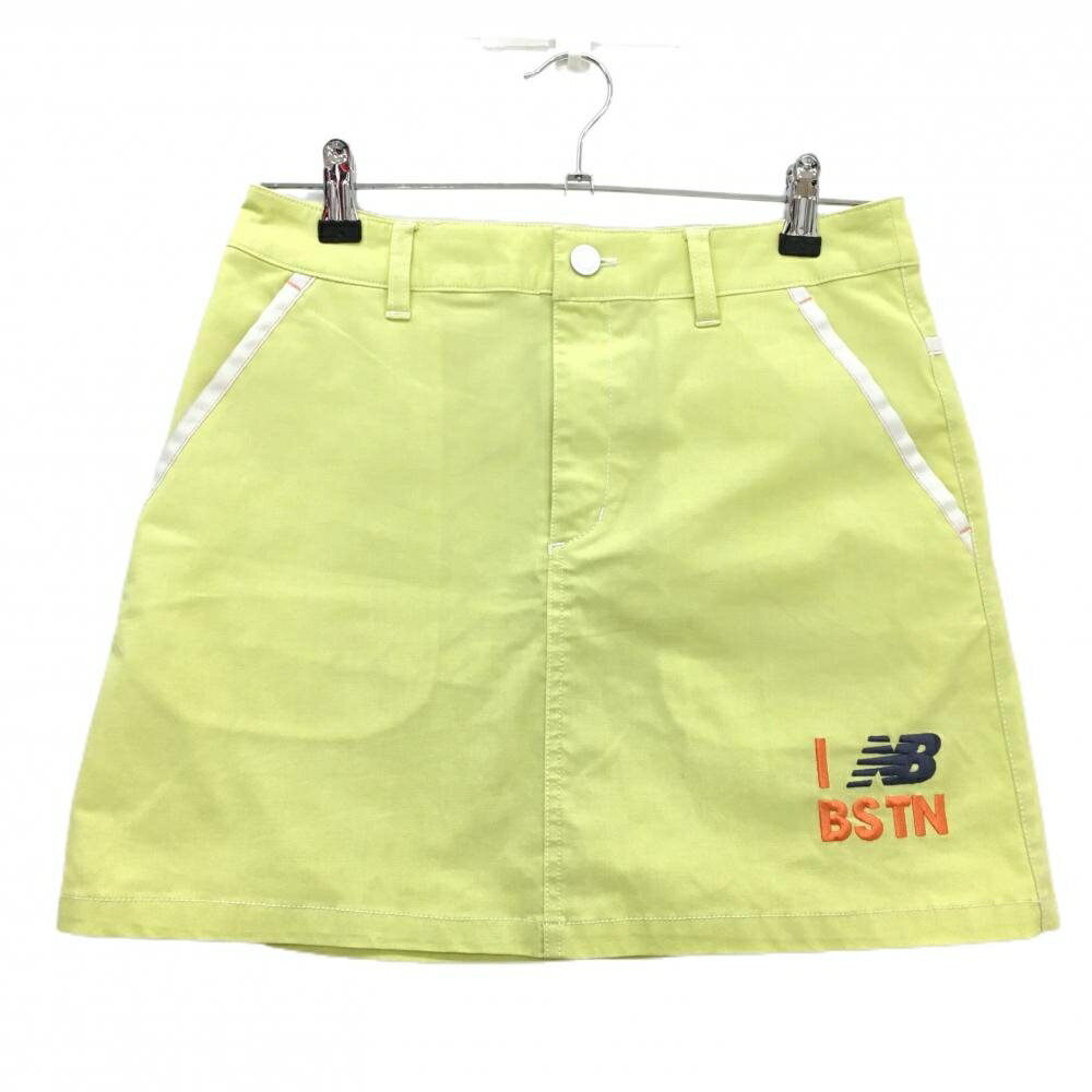 【美品】ニューバランスゴルフ スカート ライトイエロー ロゴ刺しゅう レディース 1(M) ゴルフウェア N..
