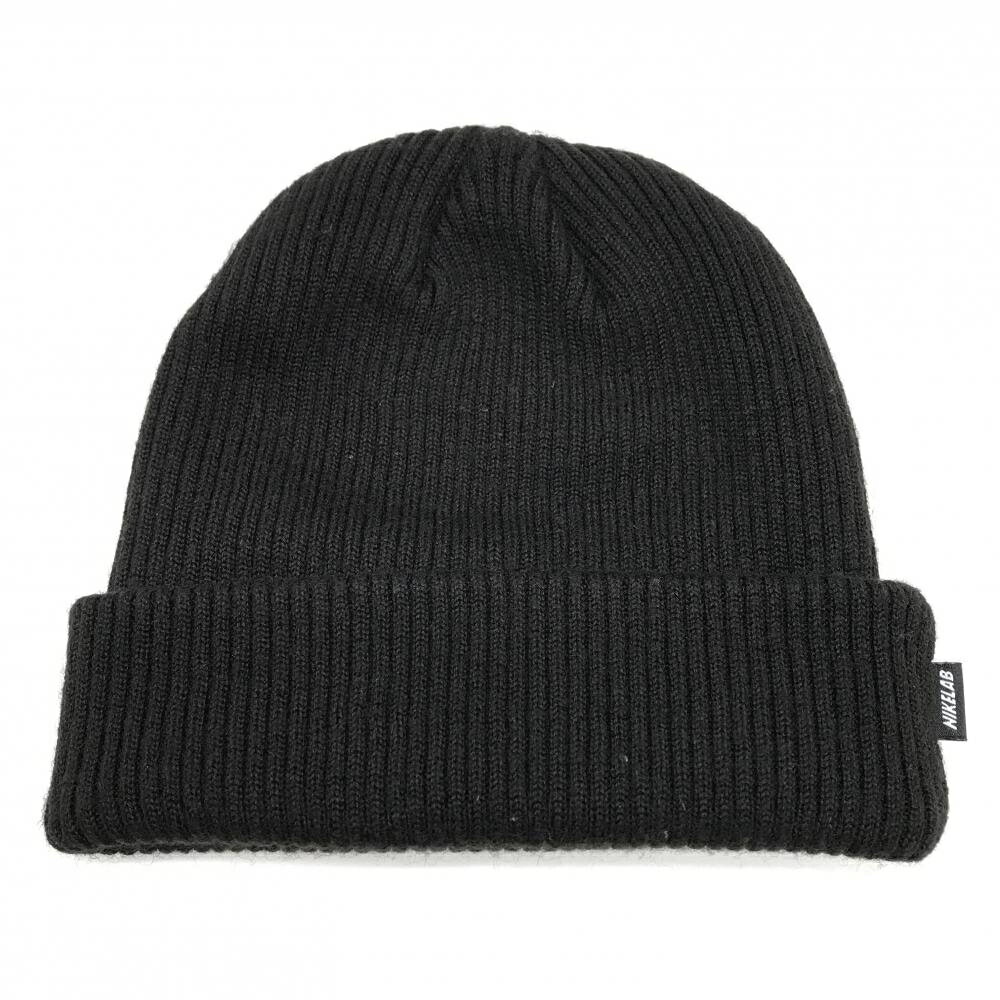 【美品】ナイキ ニット帽 黒 ウール混 FREE ゴルフウェア NIKE