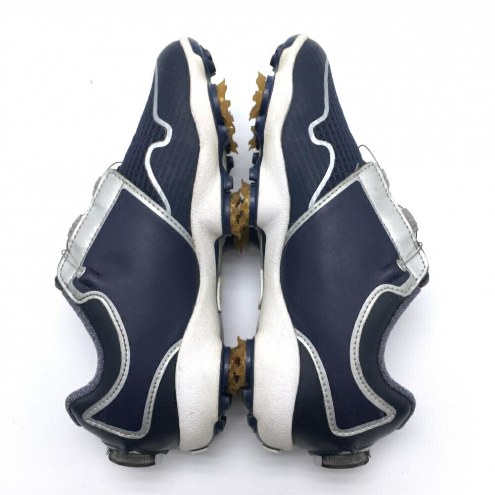 【美品】フットジョイ ゴルフシューズ ネイビー×シルバー 96208J BOA ダイヤル式 レディース 22.5 ゴルフウェア FootJoy