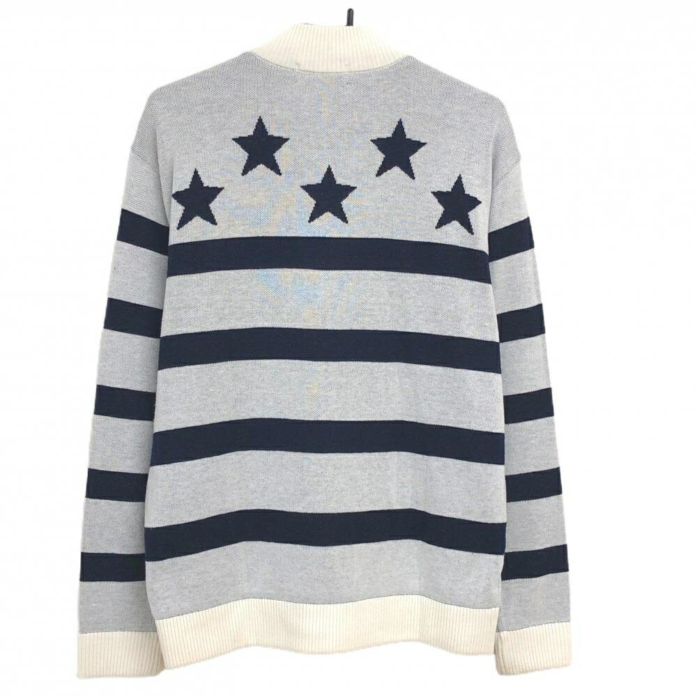 ラウドマウス ハイネックセーター 白×黒 ハーフジップ 裏地付 メンズ L ゴルフウェア LOUDMOUTH