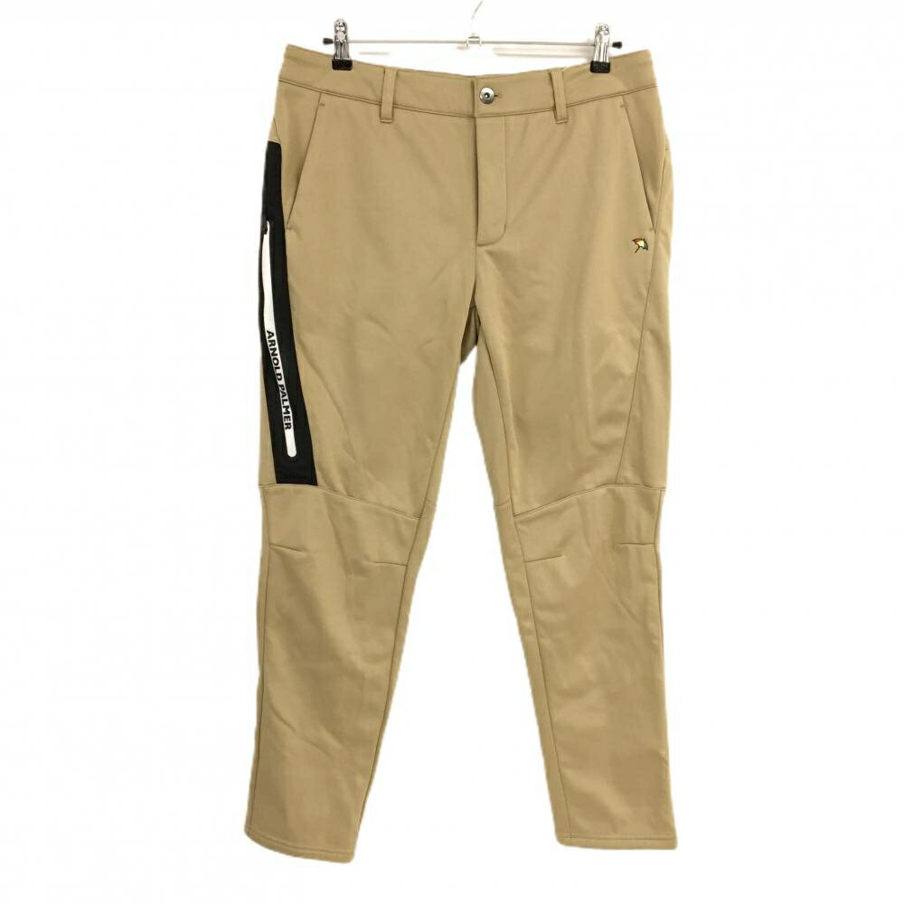 【超美品】アーノルドパーマー パンツ ライトブラウン×黒 サイドジップロゴ 裏起毛 メンズ 88 ゴルフウェア Arnold Palmer