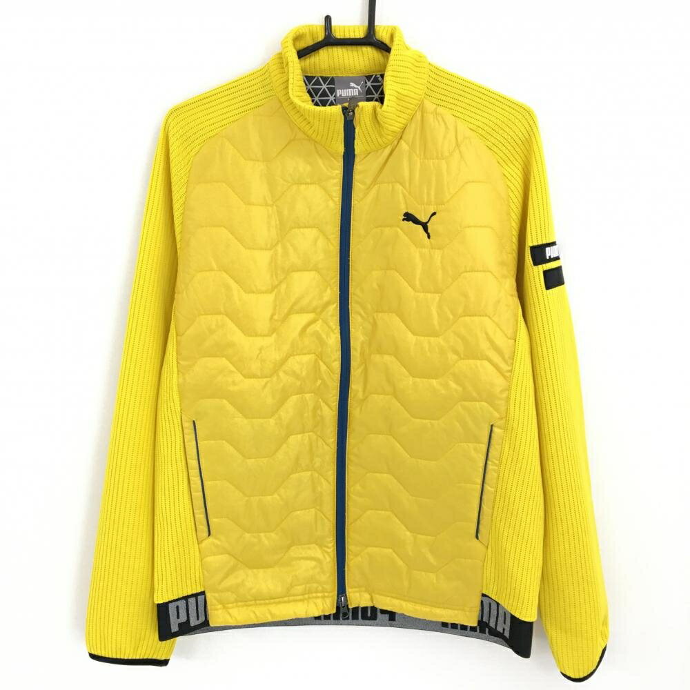 【新品】プーマ 中綿ニットジャケット イエロー 前身頃中綿 WARM メンズ L ゴルフウェア PUMA