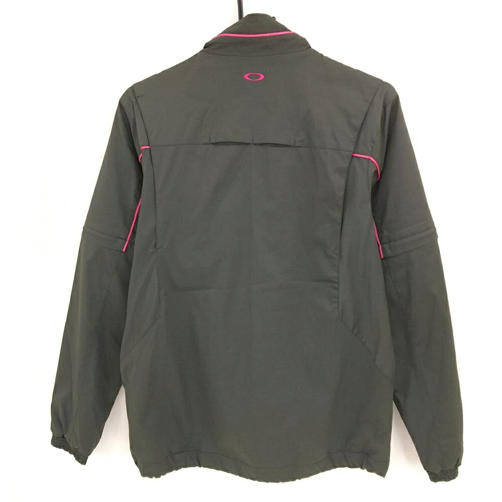 【美品】オークリー 2WAYジャケット グレー×ピンク 裏微起毛 袖着脱可 メンズ M ゴ...