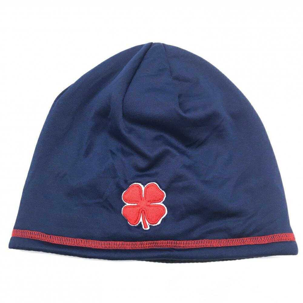 【新品】ブラッククローバー フリースキャップ ネイビー×レッド ビーニー ロゴ刺しゅう 内側フリース FREE ゴルフウェア BLACK CLOVER