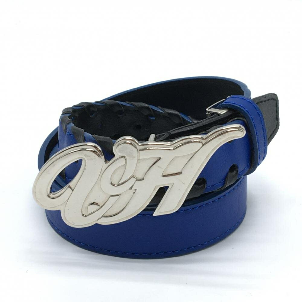 【美品】ビバハート トップ式ベルト ブルー×黒 ロゴバックル レディース ゴルフウェア VIVA HEART