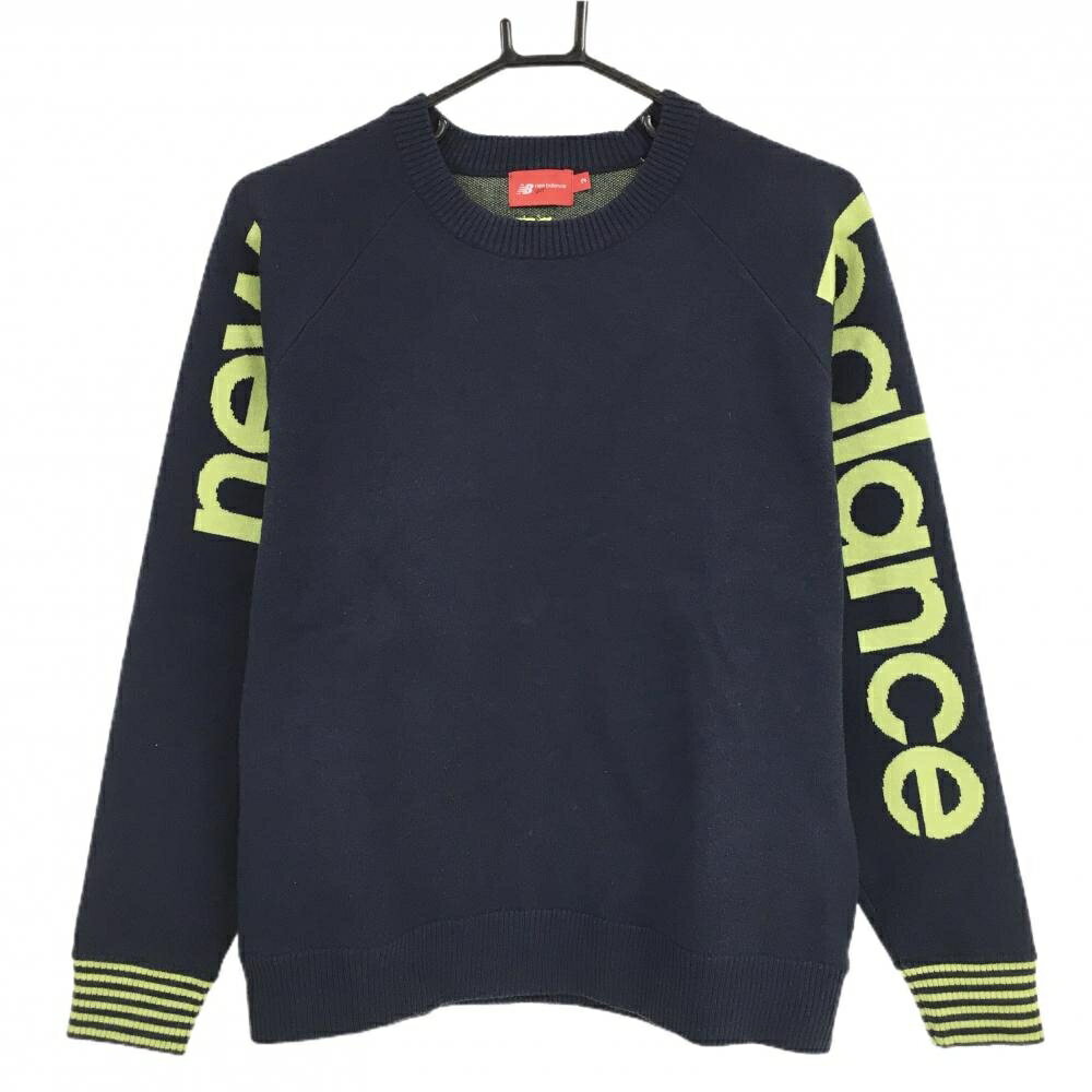 ニューバランスゴルフ セーター ネイビー×ライトグリーン ニット アクリル混 レディース 2(L) ゴルフウ..