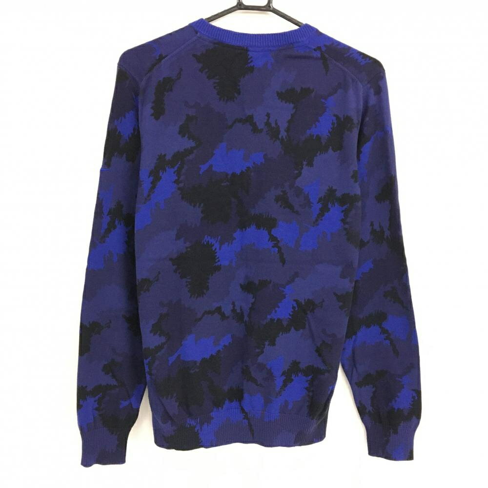 【美品】ナイキ セーター ネイビー×黒 迷彩 カモフラ ニット メンズ XL ゴルフウェア NIKE