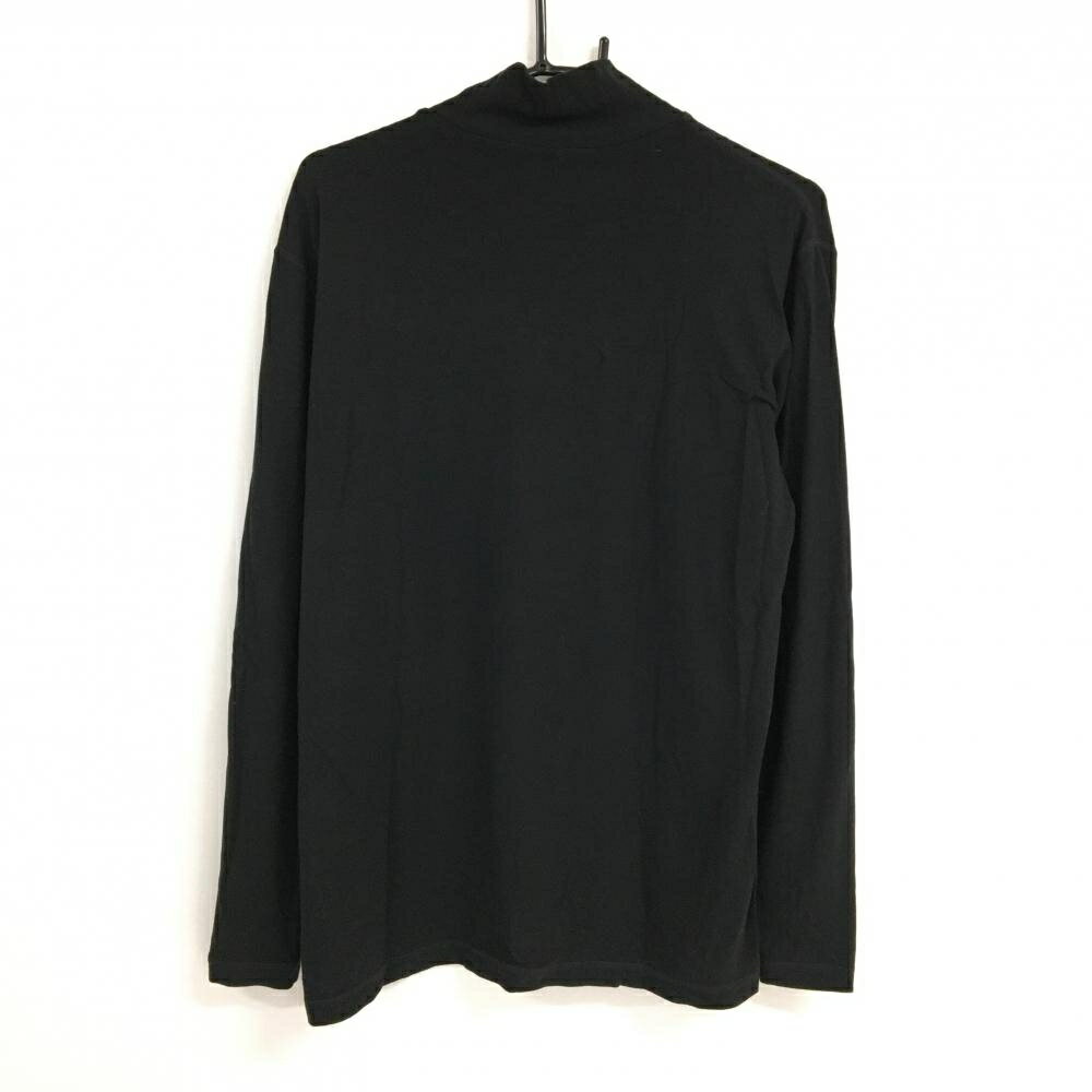 【超美品】ロサーセン ハイネックインナーシャツ 黒×カーキ 袖ロゴ メンズ LL ゴルフウェア Rosasen