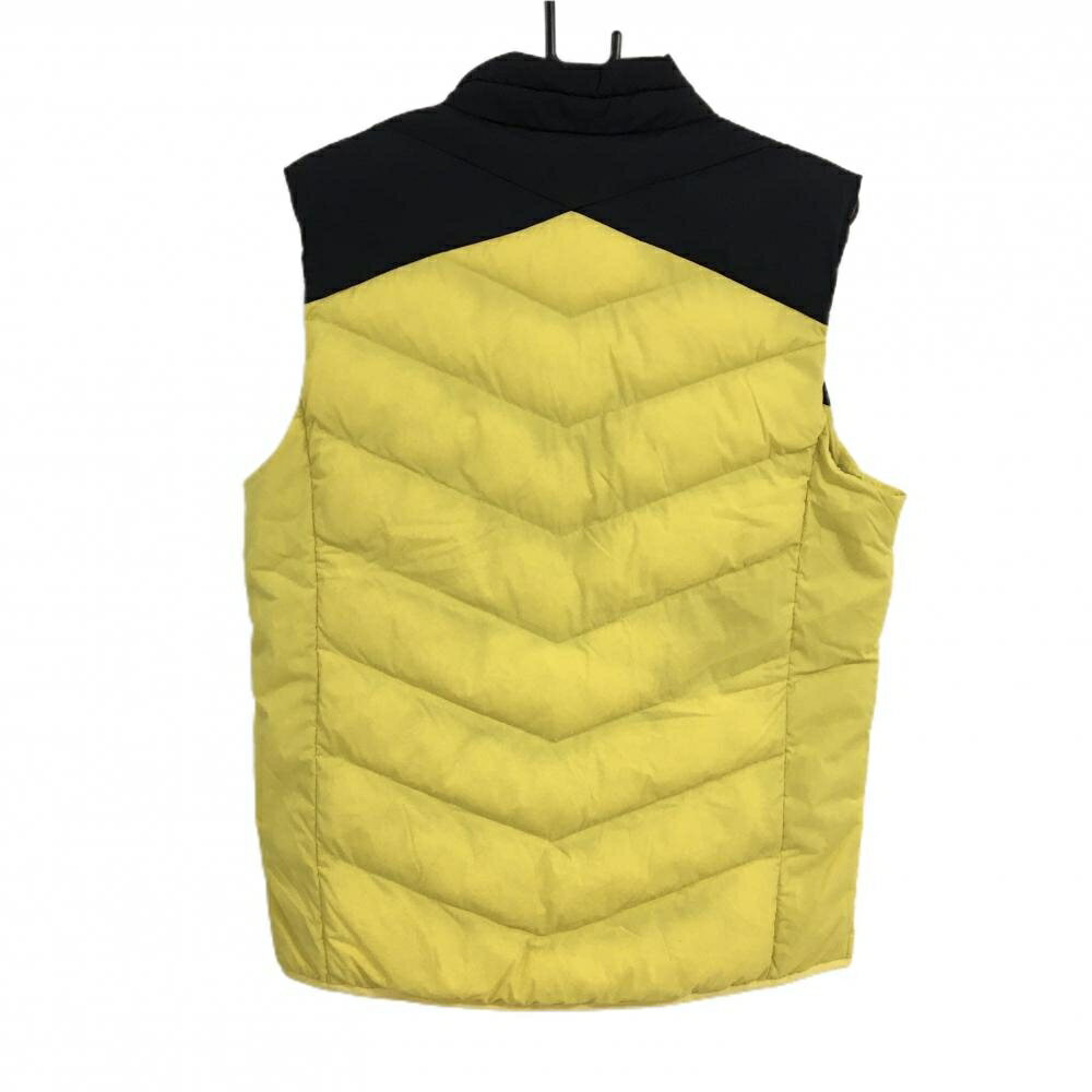 【超美品】タイトリスト 中綿ナイロンベスト イエロー×黒 バイカラー ロゴプリント メンズ L ゴルフウェア TITLEIST