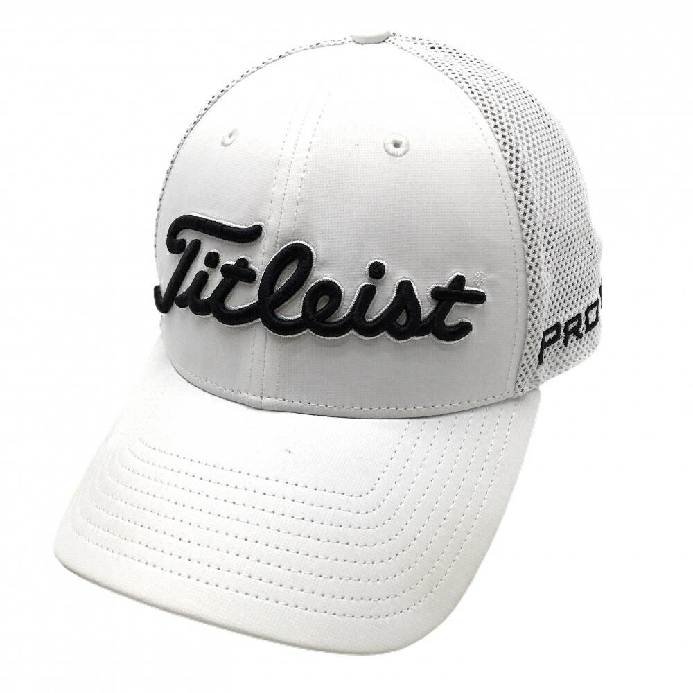 タイトリスト メッシュキャップ 白×黒 立体ロゴ刺しゅう フリー(57-59cm) ゴルフウェア TITLEIST