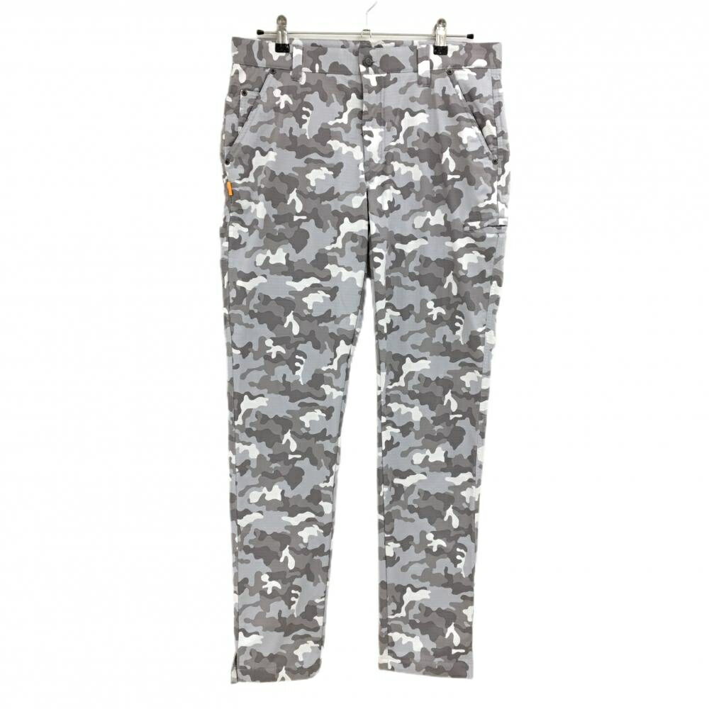 【美品】ジーディーオーオリジナル パンツ グレー×白 迷彩 裏起毛 カモフラ メンズ 4 ゴルフウェア GDO ORIGINAL