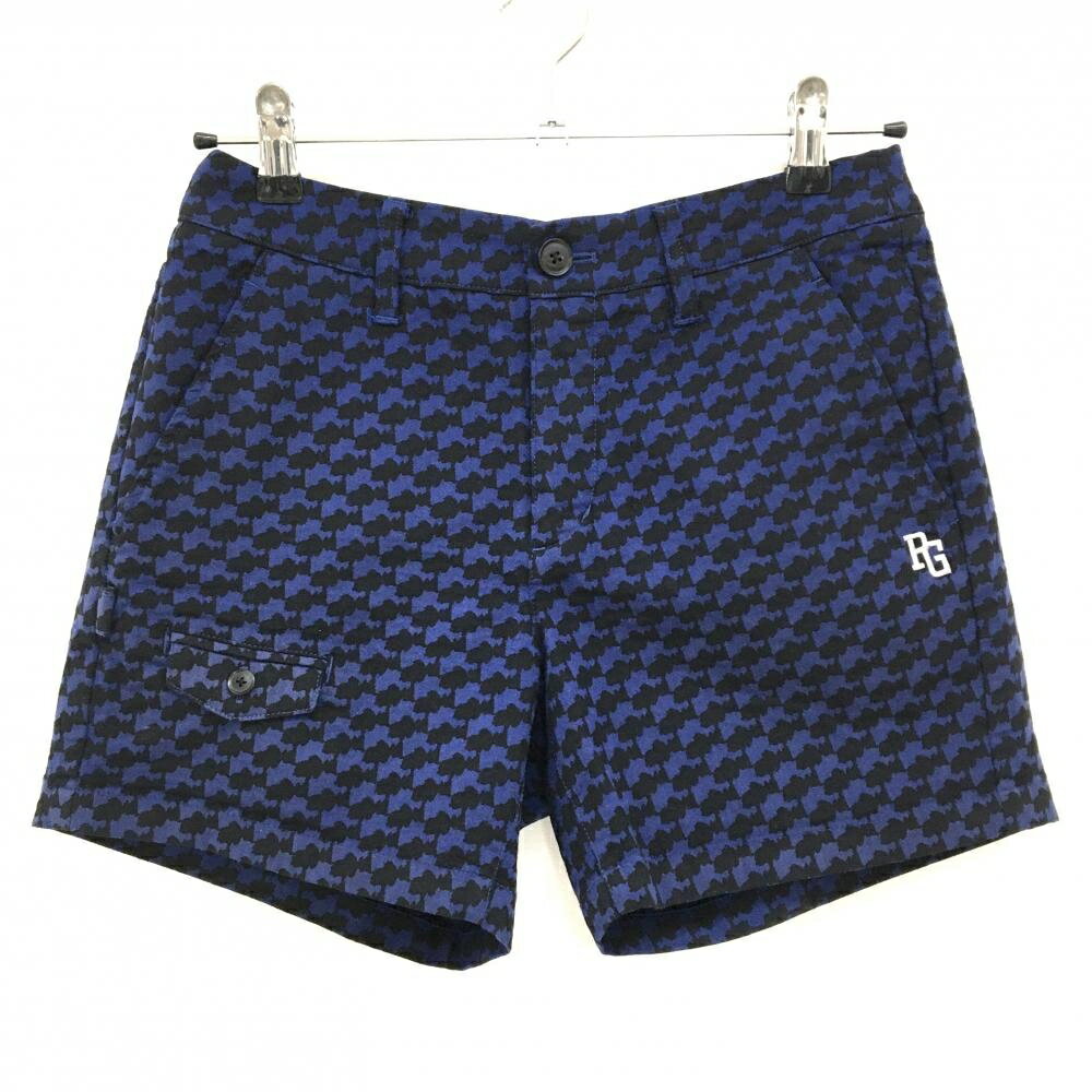 【超美品】パーリーゲイツ×PEANUTS ショートパンツ ネイビー×黒 スヌーピーシルエット総柄 レディース ..