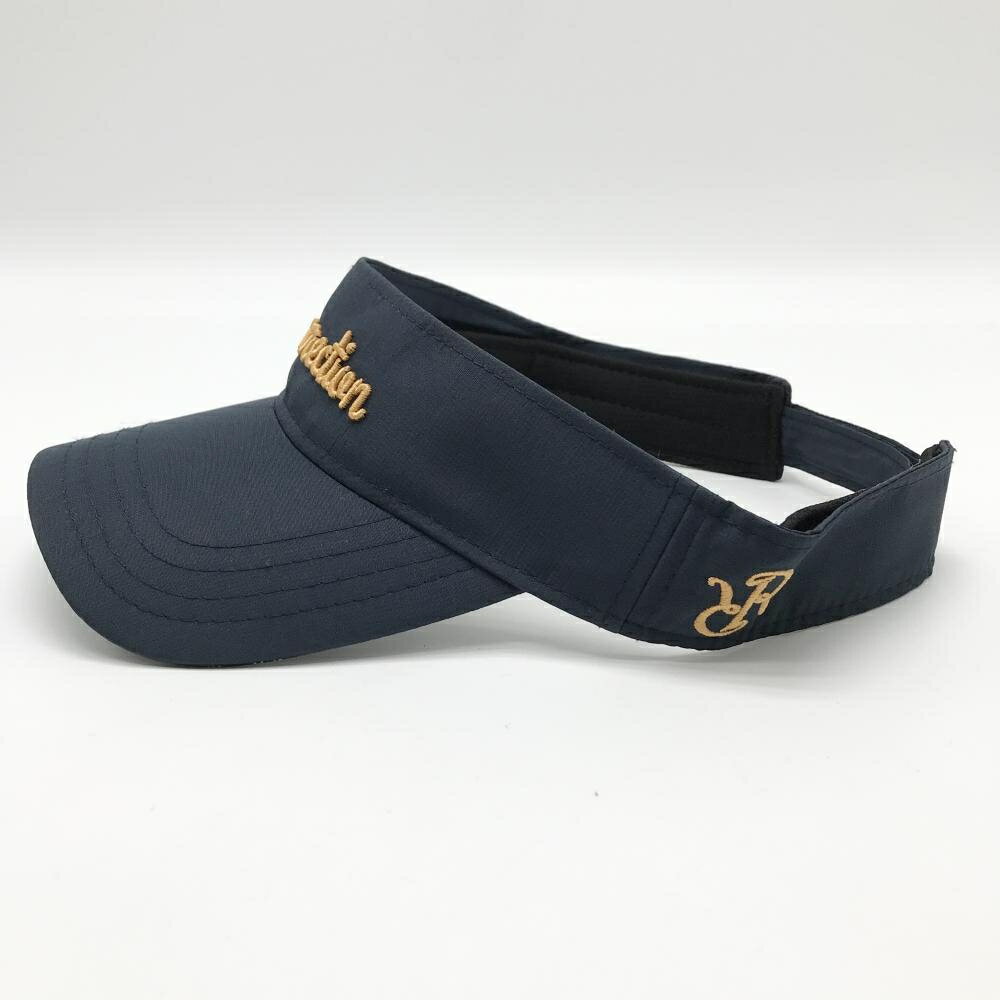 【超美品】レザレクション サンバイザー ネイビー×ベージュ系 立体ロゴ ONE SIZE ゴルフウェア Resurrection