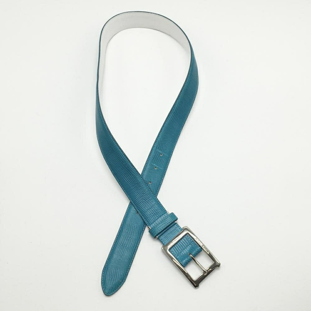 カッパ ベルト ターコイズブルー クロコ調 バックルロゴ メンズ ゴルフウェア Kappa