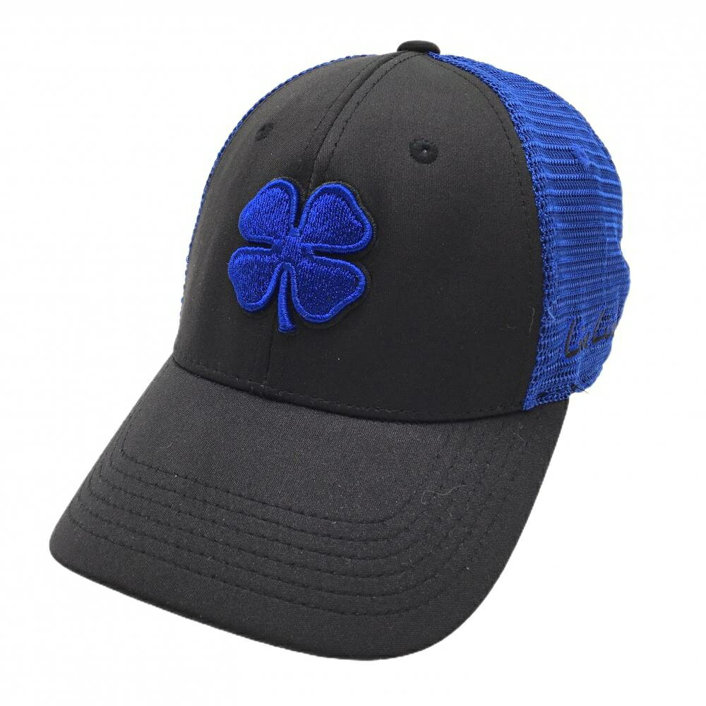【超美品】ブラッククローバー メッシュキャップ 黒×ブルー 立体ロゴ L/XL ゴルフウェア BLACK CLOVER