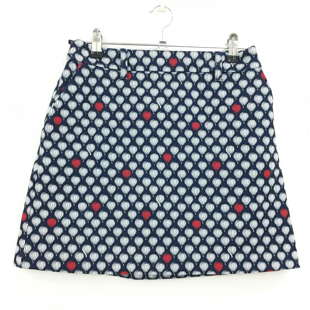 【超美品】23区ゴルフ スカート ネイビー×白 気球柄 ウエスト後ろゴム レディース II(L) ゴルフウェア ..