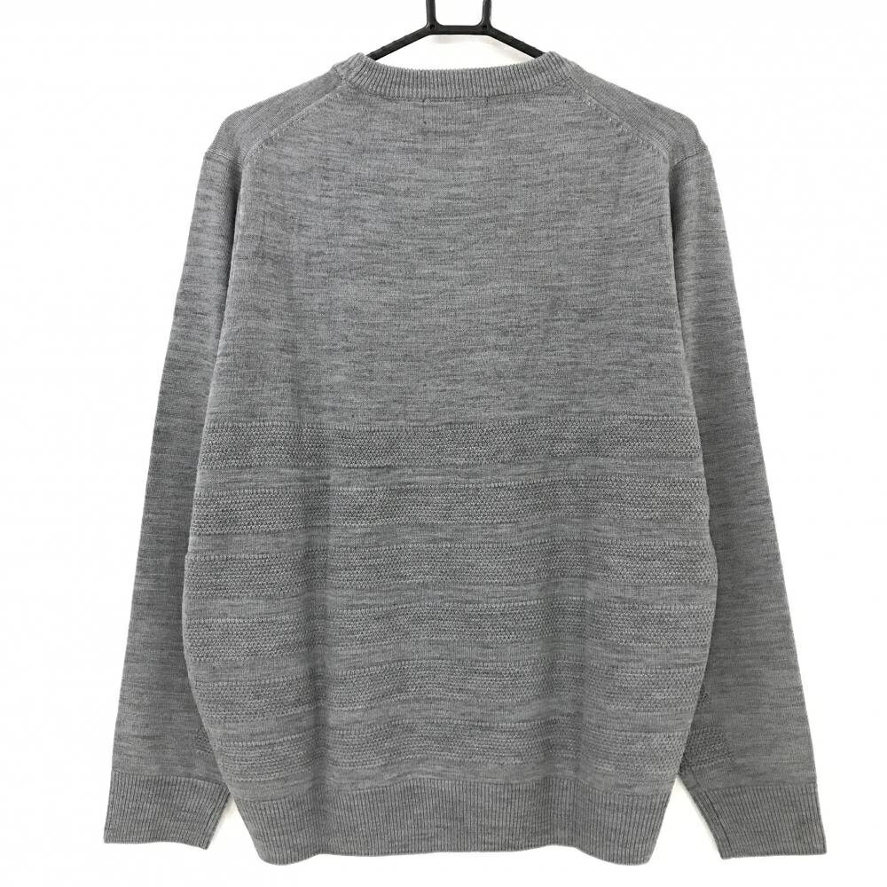 【新品】アドミラル セーター グレー ニット ウール混 抗菌防臭 コアブリッド メンズ L ゴルフウェア Admiral