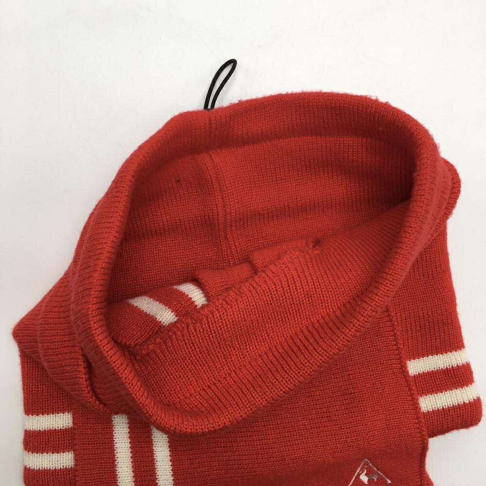 【美品】ルコック ネックウォーマー レッド×白 マフラー風 ドローコード F ゴルフ...