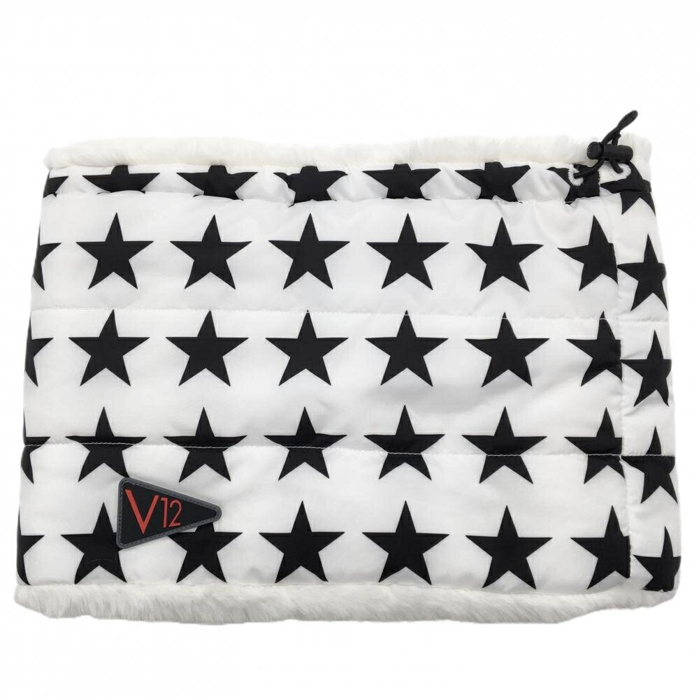 【新品】ヴィトゥエルヴ ネックウォーマー 白×黒 星柄 裏ボア ゴルフウェア V12