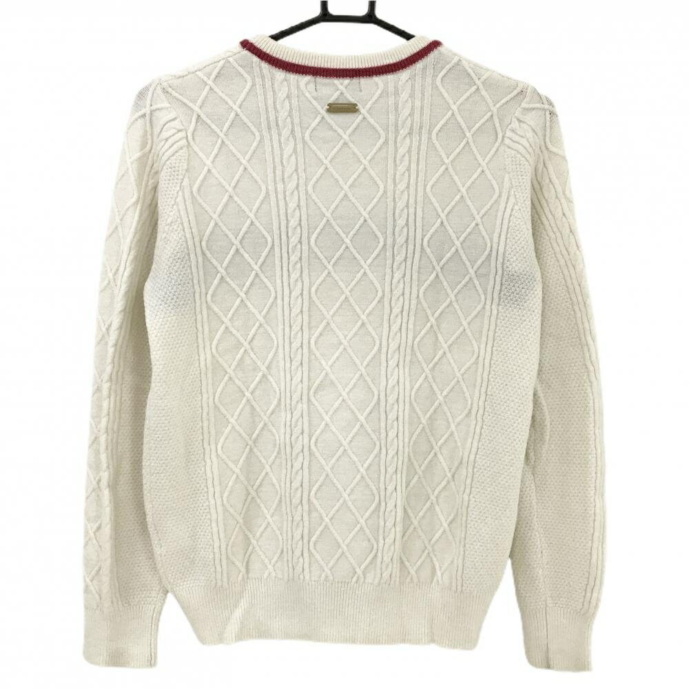 セントアンドリュース セーター 白×レッド ロゴ ネックレッドライン レディース M ゴルフウェア サンプル品 St ANDREWS