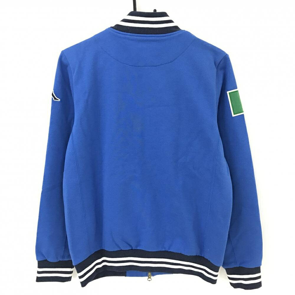【新品】カッパ ジャケットブルゾン ブルー×ネイビー×白 裏起毛 ITAワッペン ダブルジップ メンズ M ゴルフウェア Kappa