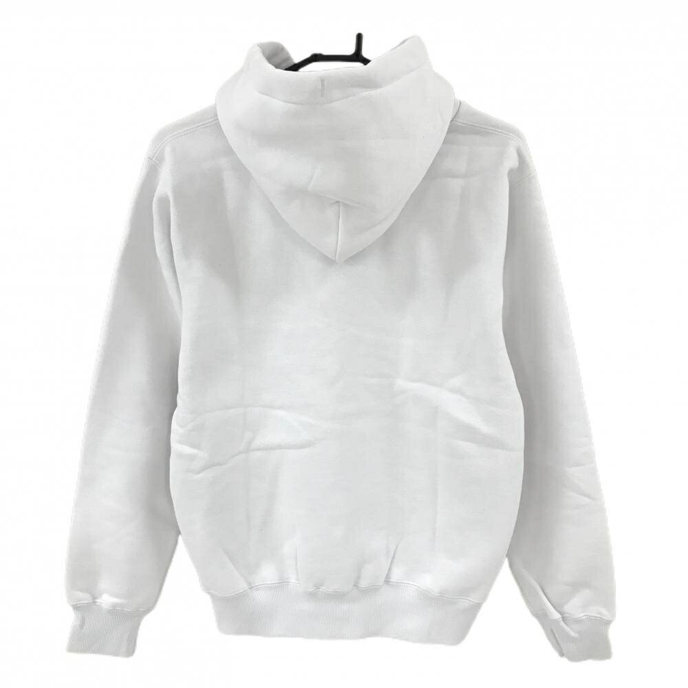 【新品】チャンピオン パーカー 白×ブルー 裏起毛 ビッグロゴ スウェット メンズ MEDIUM ゴルフウェア Champion