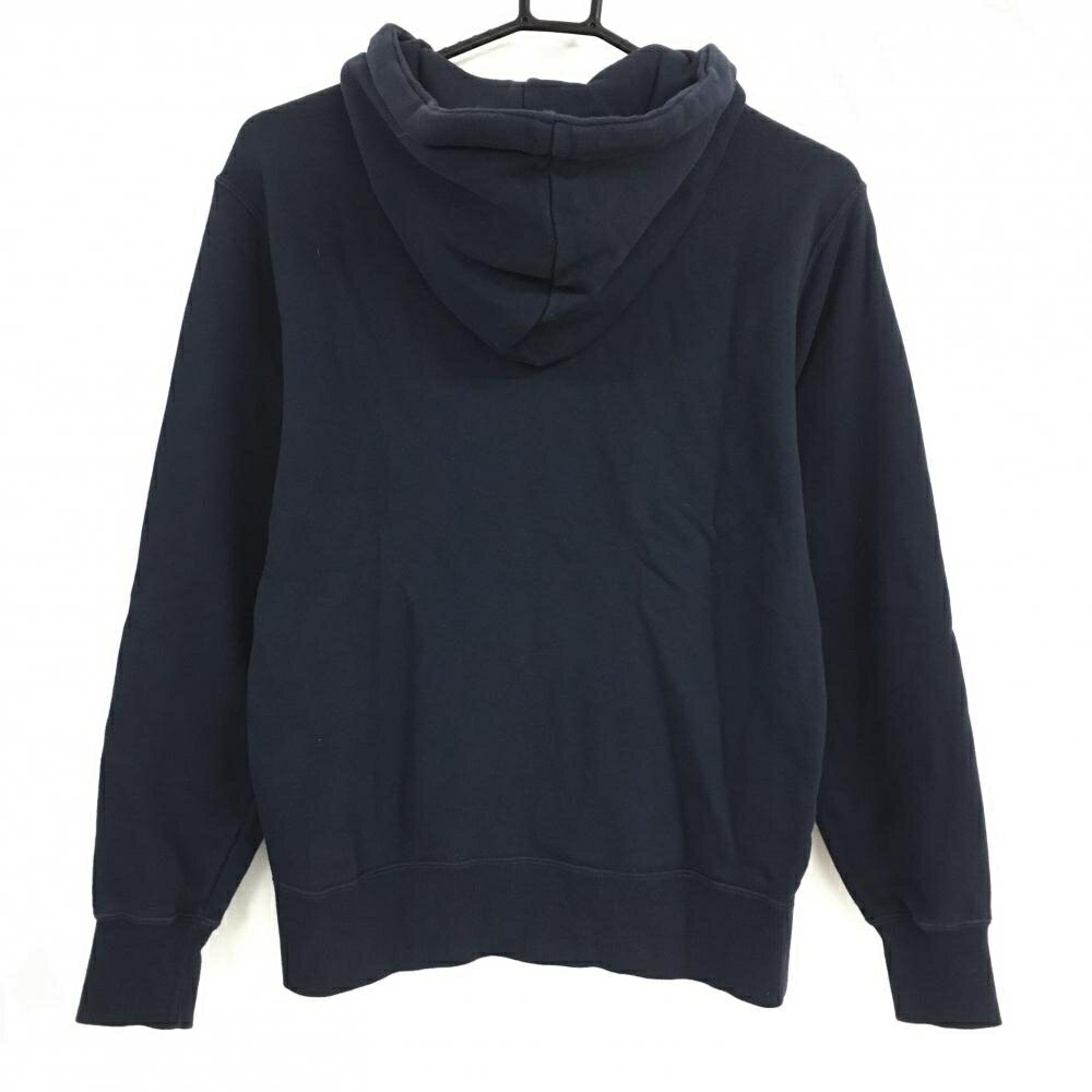 チャンピオン パーカー ダークネイビー×白 ロゴビックプリント メンズ MEDIUM ゴルフウェア Champion