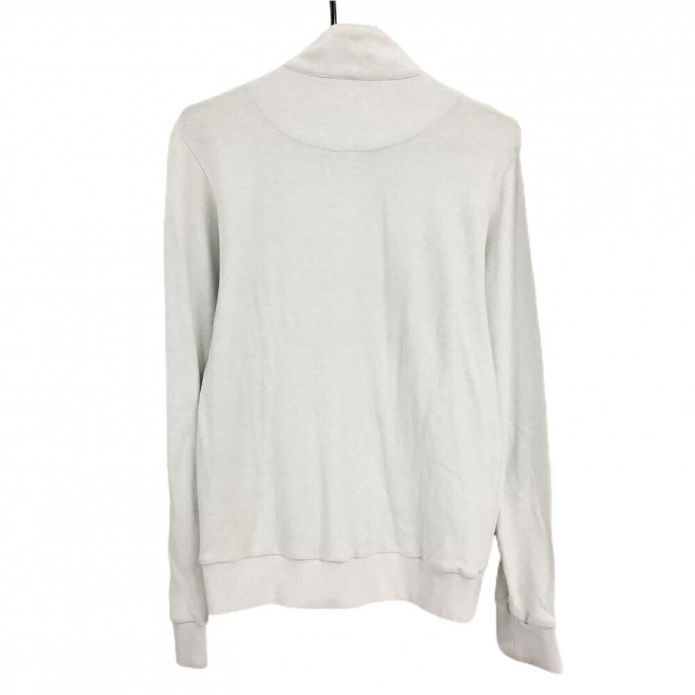 カッパ ジャケットブルゾン ライトグレー×白 起毛 胸元ビッグロゴ メンズ M ゴルフウェア Kappa