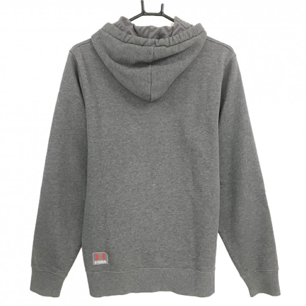 アンダーアーマー パーカー 杢ダークグレー フード裏柄 裏起毛 胸元ロゴ メンズ SM ゴルフウェア UNDER ARMOUR