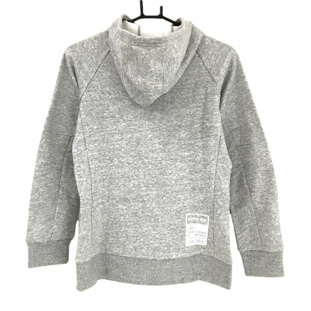 【新品】カッパ パーカー 杢グレー×白 起毛 ロゴプリント レディース M ゴルフウェア Kappa