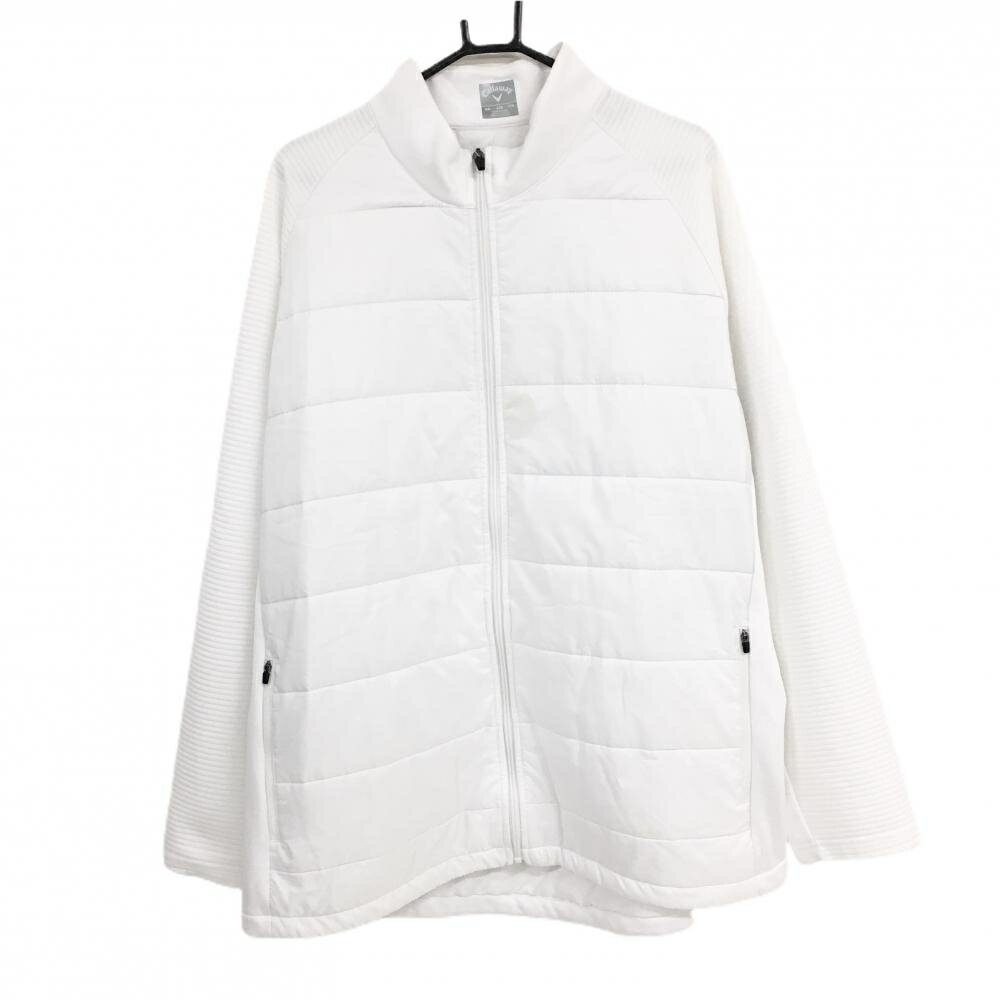 キャロウェイ 切替中綿ジャケット 白 身頃中綿 メンズ XXL・EEG・TTG ゴルフウェア 大きいサイズ Callaway