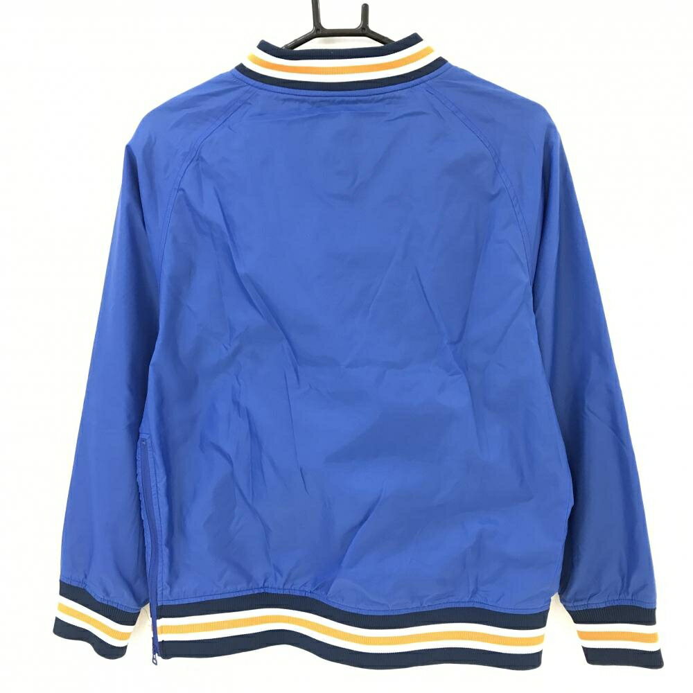 チャンピオン ナイロンスニード ブルー×白 裏微起毛 Vネック ブルゾン レディース LARGE ゴルフウェア Champion