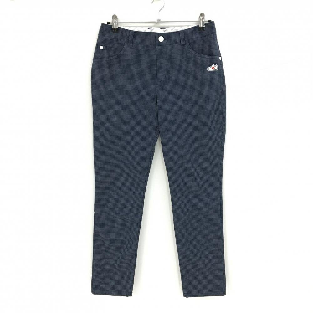 【超美品】ニューバランスゴルフ パンツ ネイビー×グレー ギンガムチェック ストレッチ レディース 2(L..