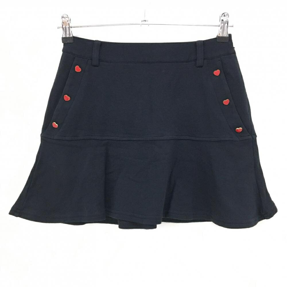 【美品】キャロウェイ スカート 黒×レッド ハートボタン レディース SS ゴルフウェア 2023年モデル Cal..