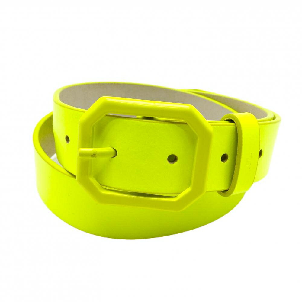 ジェイリンドバーグ ベルト 蛍光イエロー GENUINE LEATHER レディース ゴルフウェア J．LINDEBERG