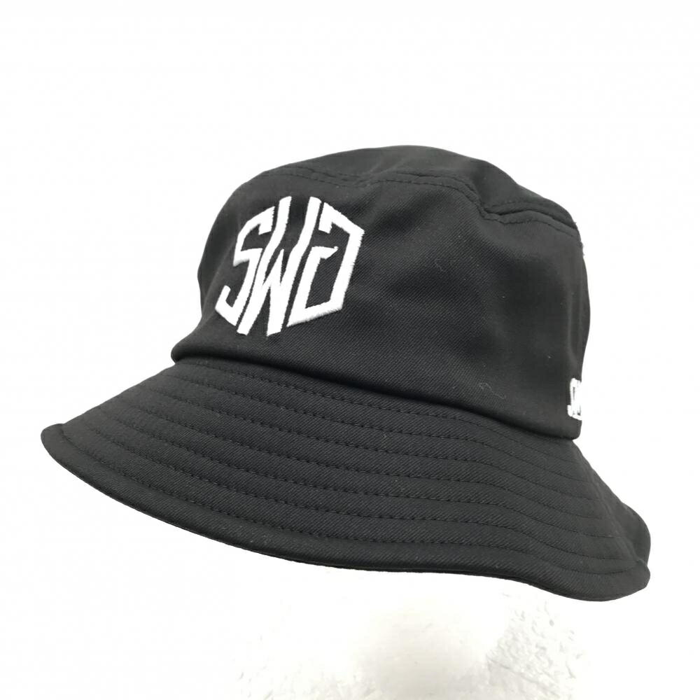 【超美品】ザスウィンガー バケットハット 黒×白 ロゴ ゴルフウェア 2025年モデル THE SWINGGGR