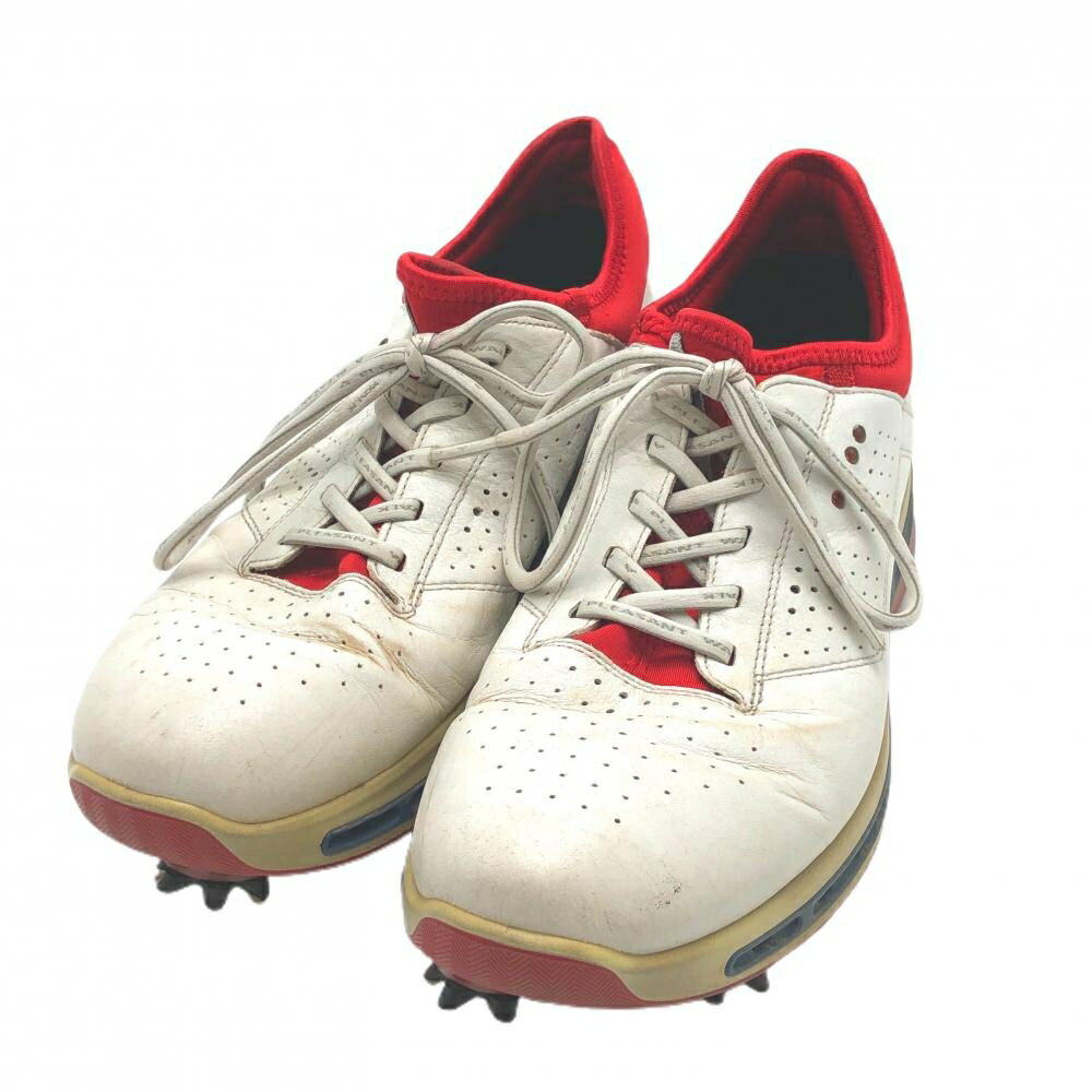 エコー ゴルフシューズ 白×レッド パンチング GORE-TEX 1301141710401761 メンズ 24.5相当 ゴルフウェ..