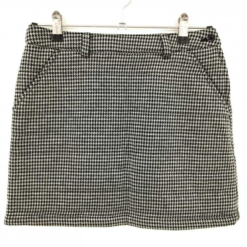 【超美品】ビームスゴルフ 中綿ニットスカート 黒×白 千鳥格子 蓄熱裏地 レディース M ゴルフウェア BEAMS GOLF
