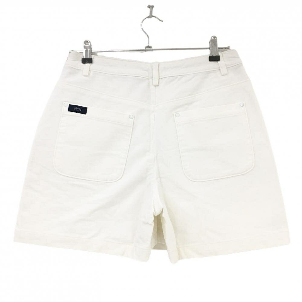 【超美品】キャロウェイ キュロットスカート 白 バックロゴ 表微起毛 レディース L ゴルフウェア Callaway