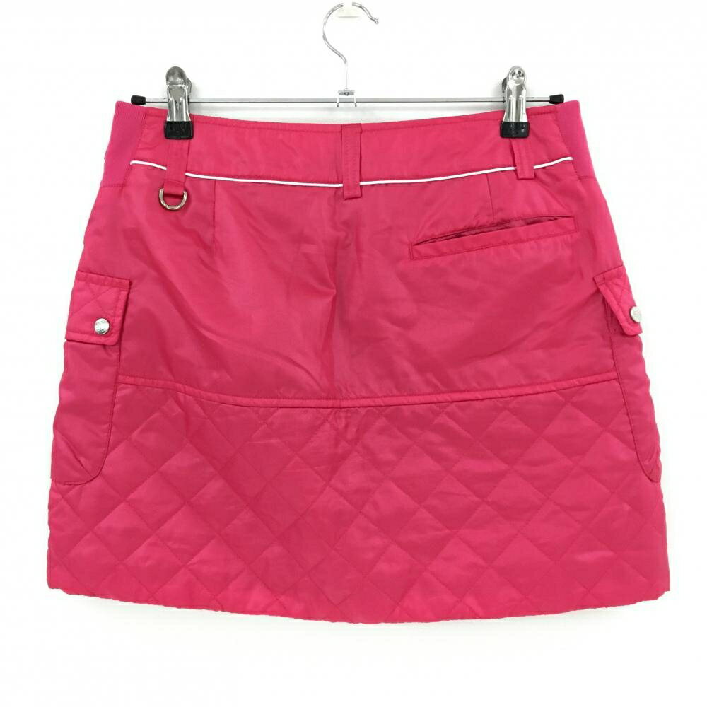 【超美品】プーマ 中綿スカート ピンク×白 織生地 ティー装着可 キルティング レディース L ゴルフウェア PUMA