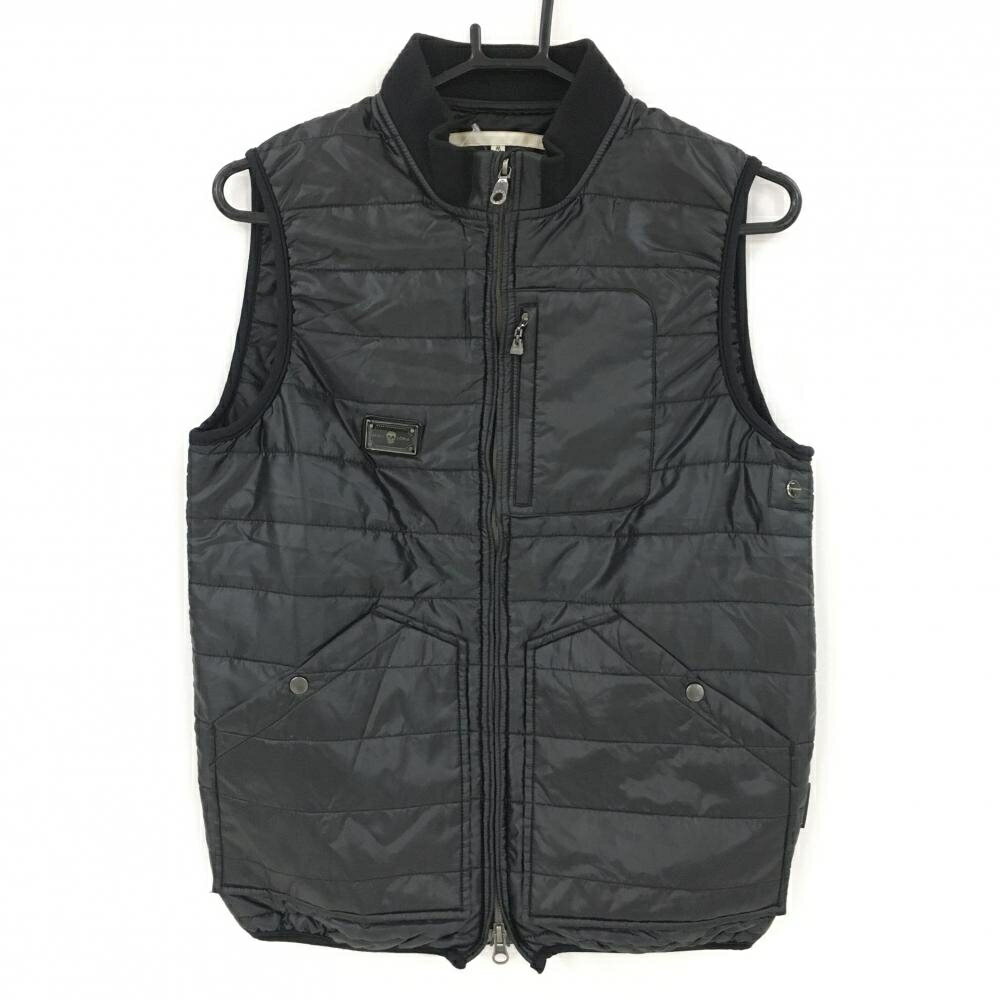 【美品】マークアンドロナ 中綿ベスト 黒 スカル Trianglesquare メンズ M ゴルフウェア MARK＆LONA