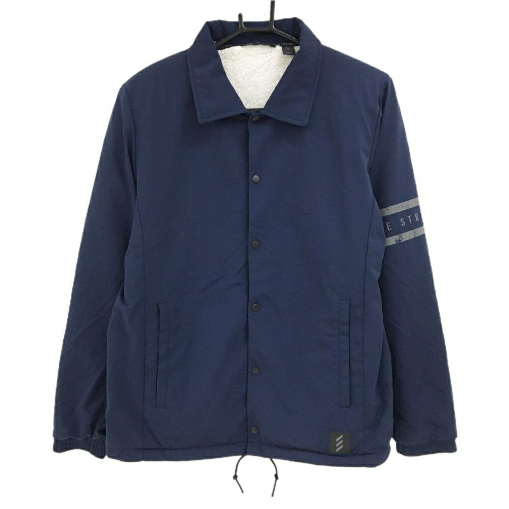 【超美品】アディダス ジャケット ネイビー 裏地ボア スナップボタン ADICROSS メンズ M ゴルフウェア adidas