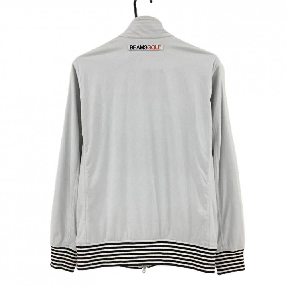 ビームスゴルフ ジャケット ライトグレー×ネイビー 蓄熱裏地 リブボーダー メンズ M ゴルフウェア BEAMS GOLF