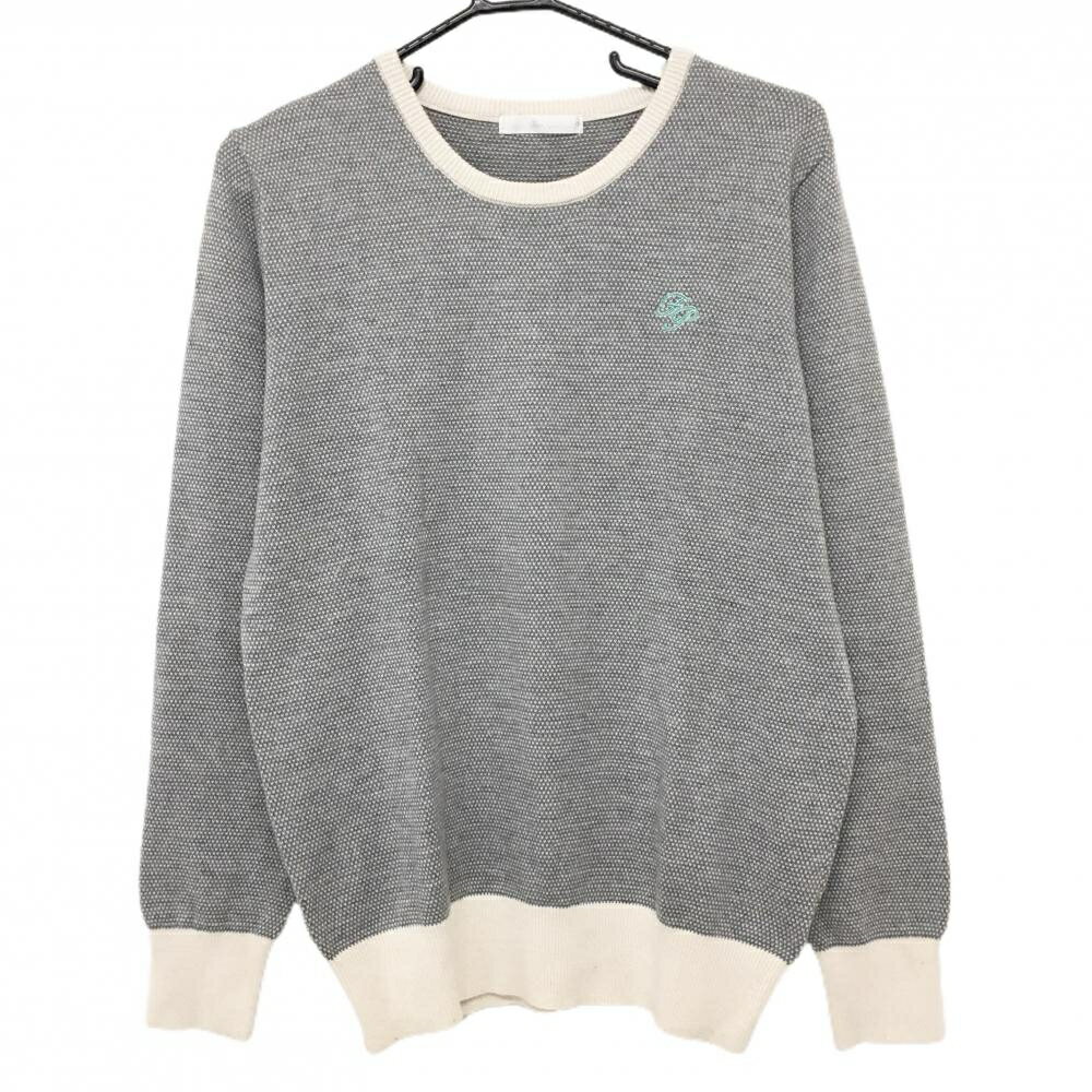 【美品】フェアリーパウダー セーター グレー×白 総柄 ニット メンズ 2(M) ゴルフウェア FAIRY POWDER