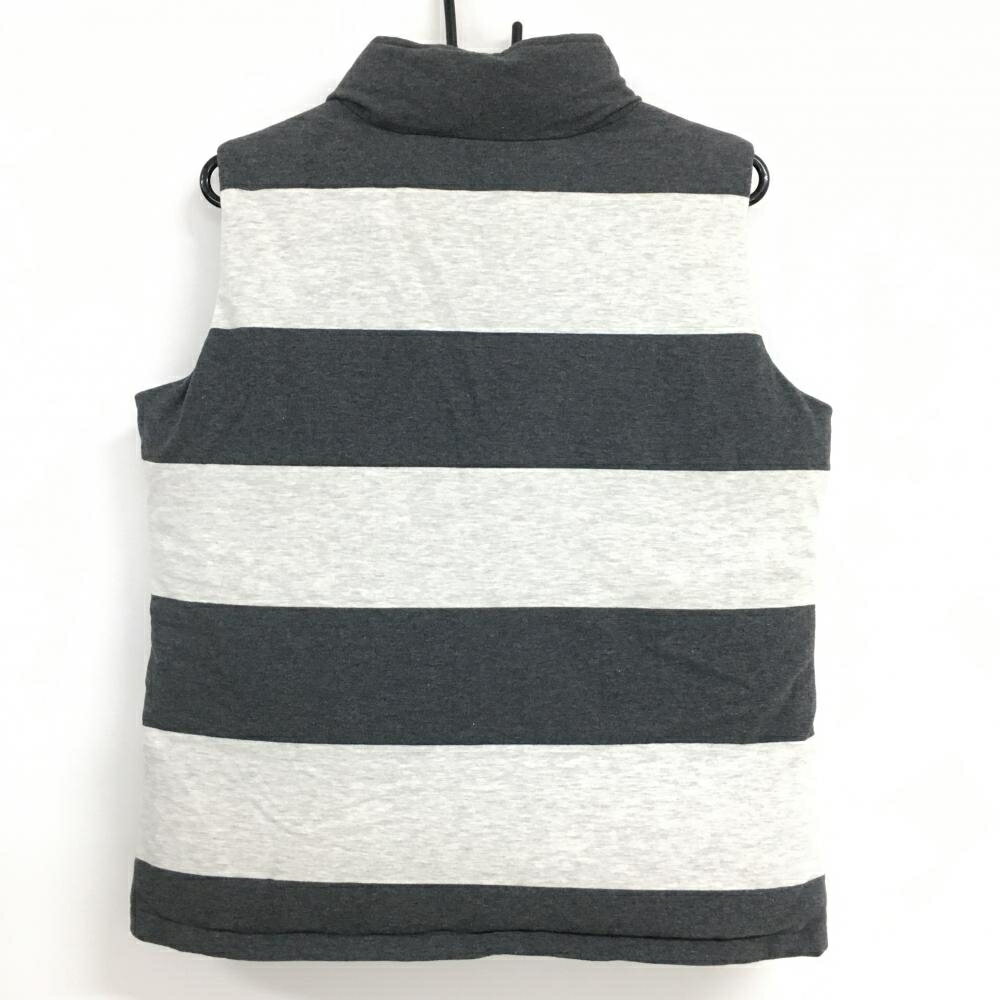 MUスポーツ ダウンベスト ダークグレー×ライト杢グレー系 太ボーダー レディース 42(L) ゴルフウェア M・U SPORTS
