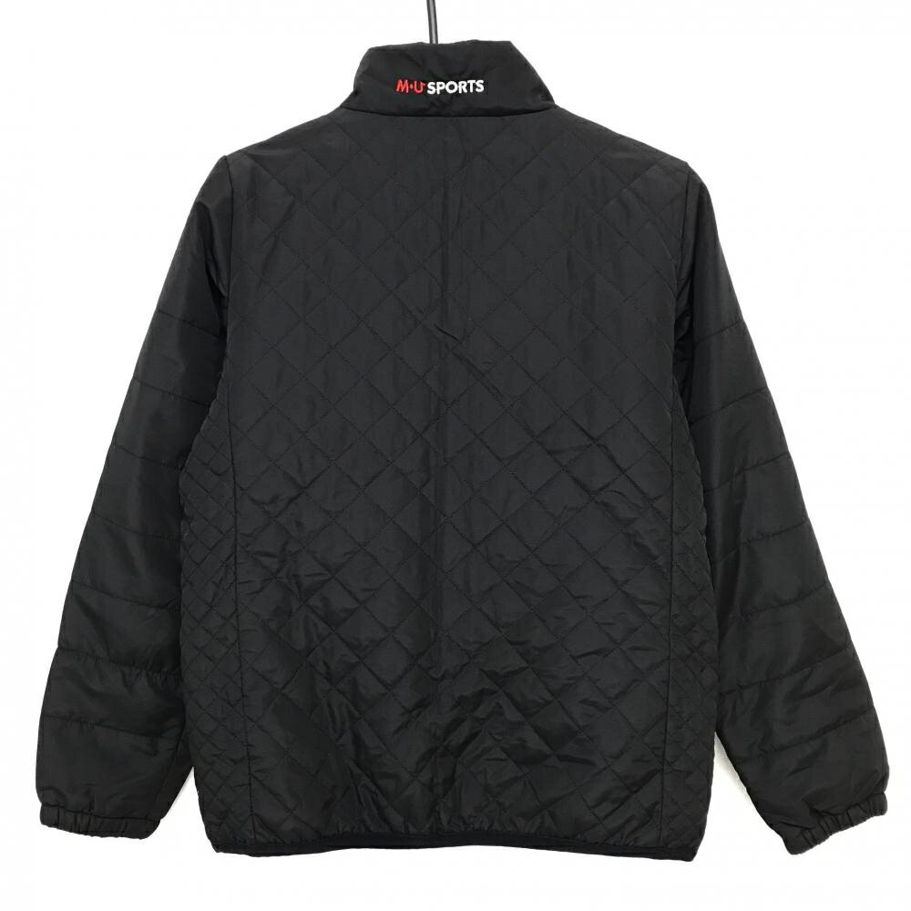 MUスポーツ 中綿ジャケット 黒×白 キルティング ワッペン レディース 42(L) ゴルフウェア M・U SPORTS