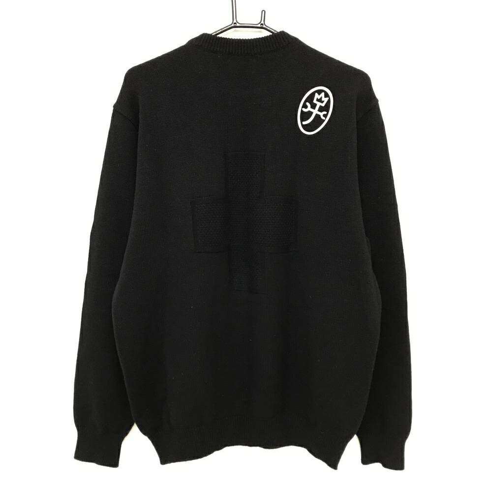 【超美品】カステルバジャック セーター 黒 ウール90％ カシミヤ10％ メンズ 4(XL) ゴルフウェア CASTELBAJAC